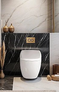 Унитаз подвесной CeruttiSpa Romina Aria Tornado 10613 белый, безободковый, с крышкой микролифт, слив-торнадо купить в интернет-магазине Sanbest