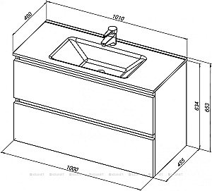 Тумба с раковиной De Aqua Ариетта NEW 265582 100 для ванной в интернет-магазине Sanbest