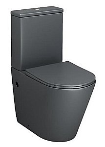 Унитаз Grossman Color GR-4480GMS безободковый, с крышкой микролифт, с бачком, темно-серый матовый купить в интернет-магазине Sanbest
