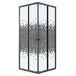 Душевой уголок Niagara Eco NG-1009-14QBLACK 90х90 профиль черный/стекло мозаика купить в интернет-магазине Sanbest