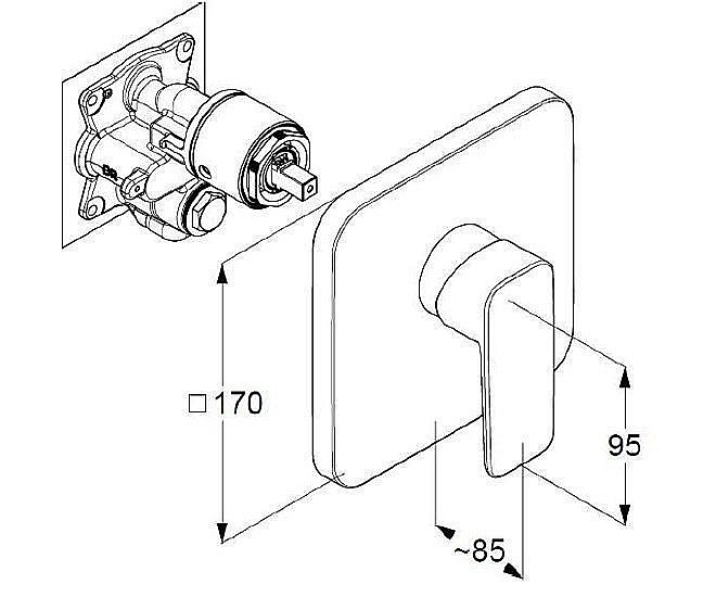 Смеситель для душа Kludi Pure&Style 406550575 купить в интернет-магазине сантехники Sanbest