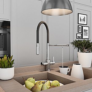 Смеситель для кухни Elghansa 56F5511 хром/черный купить в интернет-магазине сантехники Sanbest