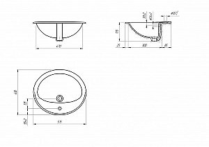 Раковина встраиваемая Cersanit CALLA 54 S-UM-Cl/1-w белая купить в интернет-магазине Sanbest