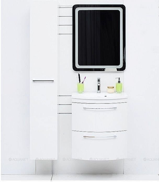 Шкаф-пенал De Aqua Тока 1S 30 белый для ванной в интернет-магазине сантехники Sanbest