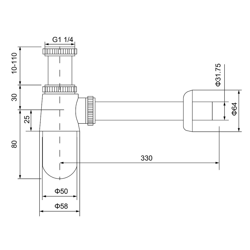 Сифон для раковины Timo 960/00L купить в интернет-магазине сантехники Sanbest