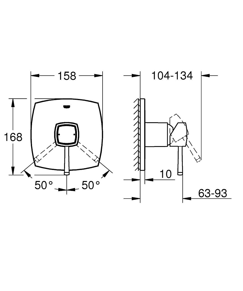 Смеситель для душа Grohe Grandera 24067000 хром купить в интернет-магазине сантехники Sanbest