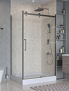 Душевой уголок BelBagno Marino 2-AH-1 110x100 стекло прозрачное/профиль оружейная сталь купить в интернет-магазине Sanbest