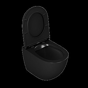 Унитаз подвесной с инсталляцией D&K Matrix DS1392501 черный матовый/кнопка черная матовая, безободковый, с крышкой микролифт купить в интернет-магазине Sanbest