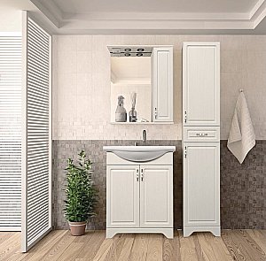 Зеркало со шкафом Style Line Олеандр-2 65/С ЛС-00000202 светлое дерево в ванную от интернет-магазине сантехники Sanbest