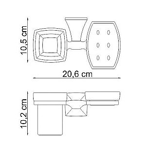 Держатель со стаканом и мыльницей WasserKRAFT Wern K-2526 купить в интернет-магазине сантехники Sanbest