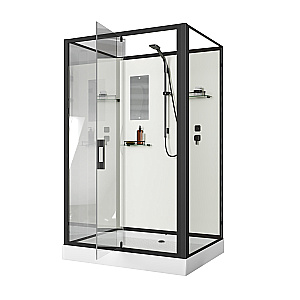Душевая кабина Niagara Standart ST120/90/15Q/BL/BK 120х90 без крыши, профиль черный матовый/стекло прозрачное купить в интернет-магазине Sanbest