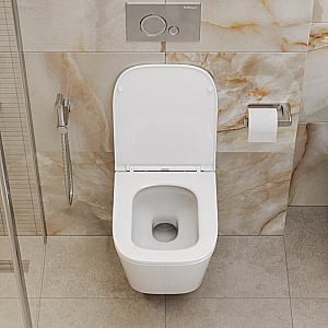 Унитаз подвесной BelBagno Ardente-Tor BB520CH-TOR/SC белый, безободковый, с крышкой микролифт, слив-торнадо купить в интернет-магазине Sanbest