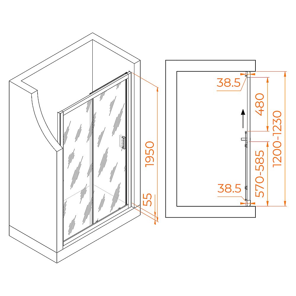 Душевая дверь RGW Passage PA-016 120 купить в интернет-магазине Sanbest