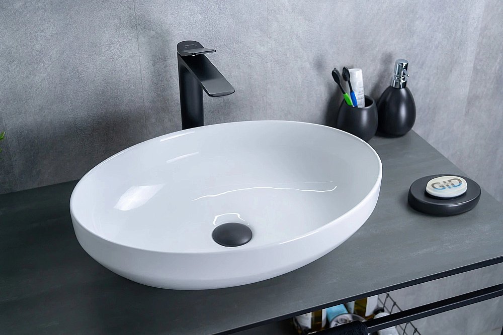 Раковина накладная Gid Lago 50 D1469 51196 белая купить в интернет-магазине Sanbest