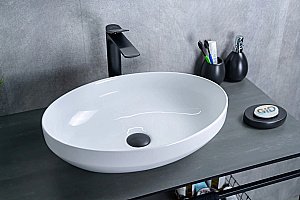 Раковина накладная Gid Lago 50 D1469 51196 белая купить в интернет-магазине Sanbest