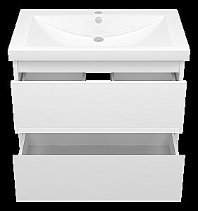 Тумба с раковиной Misty Алиса - 75 Э-Али01075-011П2Я белая для ванной в интернет-магазине Sanbest