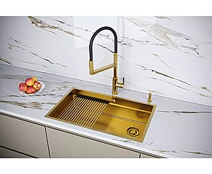 Кухонная мойка Paulmark NEXT-PRO 74 PM707445-BG брашированное золото купить в интернет-магазине сантехники Sanbest
