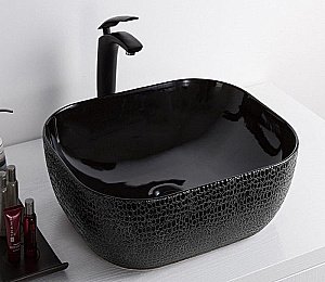 Раковина накладная Ceramalux NC 39 D1303H004 черная купить в интернет-магазине Sanbest