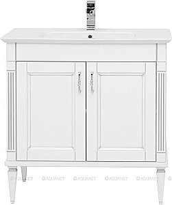 Тумба с раковиной Aquanet Селена 246511 70 белый/серебро для ванной в интернет-магазине Sanbest