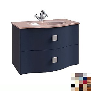 Тумба с раковиной с 2-мя ящиками Caprigo Nokturn 80 цвет на заказ/раковина стекло капучино для ванной в интернет-магазине Sanbest