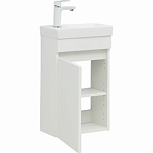 Тумба с раковиной Aquanet Вега 40 329129 белая для ванной в интернет-магазине Sanbest