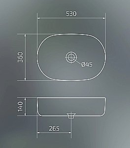 Раковина накладная Gid Creativo 53 N9028 51233 белая купить в интернет-магазине Sanbest