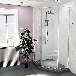 Душевой уголок Радомир Дария PN 120x90 профиль хром/стекло прозрачное купить в интернет-магазине Sanbest