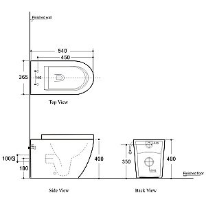 Приставной унитаз Aquanet Rimless Cetus-F BL-102N-FST с крышкой микролифт, безободковый купить в интернет-магазине Sanbest