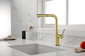 Смеситель для кухни Paulmark Neo Ne214419-LG  светлое золото купить в интернет-магазине сантехники Sanbest