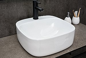 Раковина накладная Gid Geometrico 42 N9284 51219 белая купить в интернет-магазине Sanbest