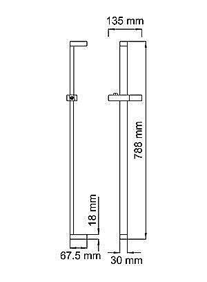 Душевая штанга WasserKRAFT A037 79 см купить в интернет-магазине сантехники Sanbest