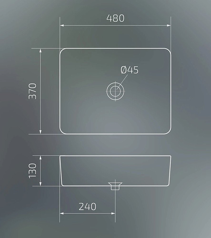 Раковина накладная Gid Geometrico 48 Mnc600 54459 бежевый мрамор купить в интернет-магазине Sanbest