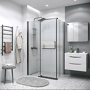 Душевой уголок Grossman Pragma 120х100 120.K33.03.1210.21.02 стекло шиншилла/профиль черный матовый купить в интернет-магазине Sanbest