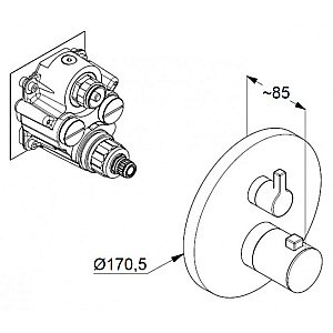 Смеситель для душа Kludi Nova Fonte 208300515 хром купить в интернет-магазине сантехники Sanbest