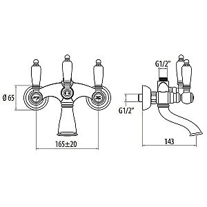 Смеситель для ванны Gattoni Vivaldi Lever 1300613D0oro%% купить в интернет-магазине сантехники Sanbest