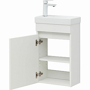 Тумба с раковиной Aquanet Вега 40 329129 белая для ванной в интернет-магазине Sanbest