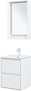 Тумба с раковиной Aquanet Милан 336366/303190 50 белый глянец для ванной в интернет-магазине Sanbest