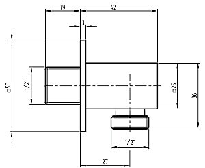Подключение для шланга Migliore Ricambi ML.RIC-30.255.CR хром купить в интернет-магазине сантехники Sanbest