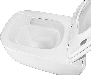 Унитаз подвесной Azario Riano AZ-2808E белый, безободковый, с крышкой микролифт, слив торнадо купить в интернет-магазине Sanbest