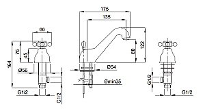 Смеситель для раковины на 3 отв. Migliore Lady ML.LAD-912 золото купить в интернет-магазине сантехники Sanbest