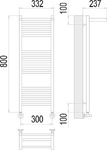 Полотенцесушитель водяной с полочкой Terminus Аврора П16 300х800 купить в интернет-магазине сантехники Sanbest