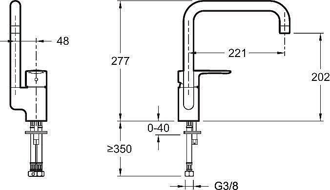 Смеситель для кухни Jacob Delafon JULY E98325-CP купить в интернет-магазине сантехники Sanbest