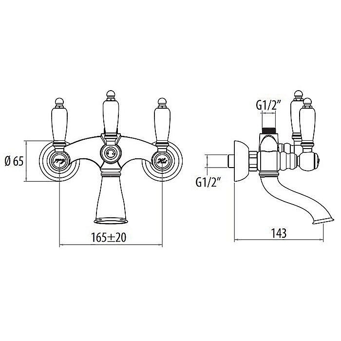Смеситель для ванны Gattoni Vivaldi Lever 1300613D0oro%% купить в интернет-магазине сантехники Sanbest