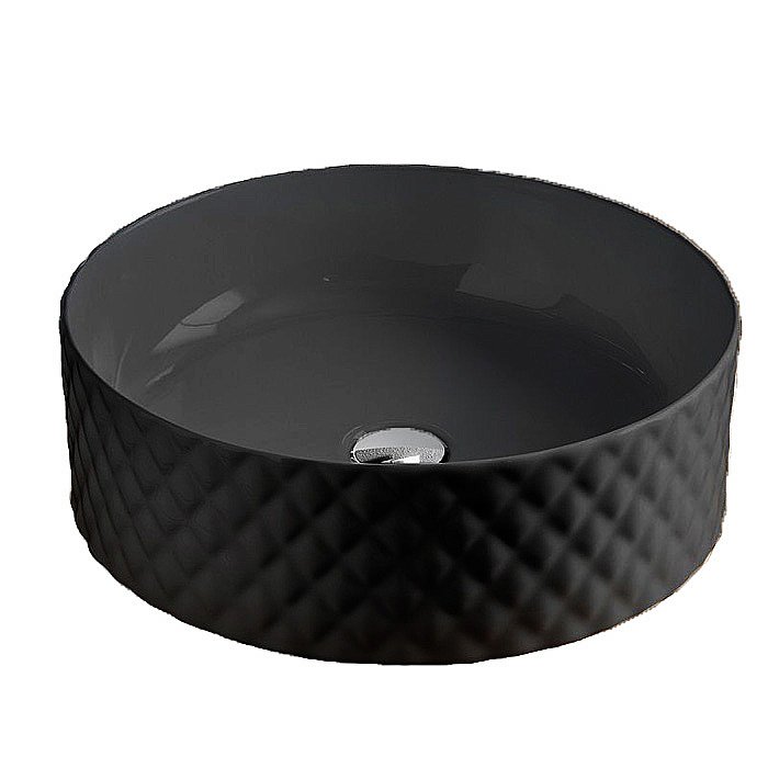 Раковина накладная Artceram ROMBO 44 OSL009 17 00 черная матовая купить в интернет-магазине Sanbest