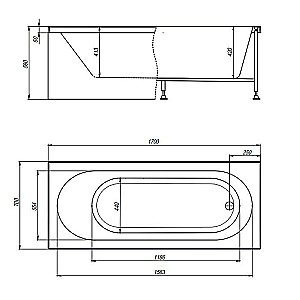Акриловая ванна Timo ROHA1770 170x70 белая купить в интернет-магазине Sanbest
