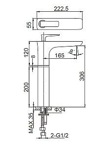 Смеситель для раковины высокий WONZON & WOGHAND SHARK, Хром (WW-481104-CR) купить в интернет-магазине сантехники Sanbest