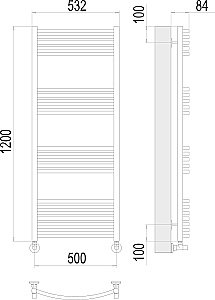 Полотенцесушитель водяной Terminus Классик П22 500х1200 купить в интернет-магазине сантехники Sanbest