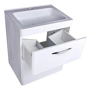 Тумба с раковиной напольная Style Line КАРЕ 80 белая для ванной в интернет-магазине Sanbest