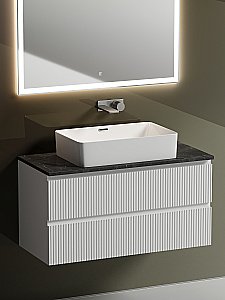Тумба с раковиной Sancos SNOB T 100 со столешницей, белая матовый для ванной в интернет-магазине Sanbest