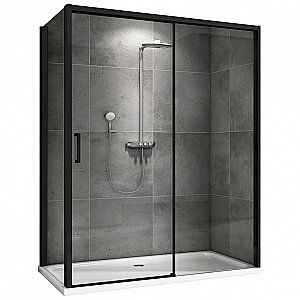 Душевой уголок ABBER Komfort AG93160B-S102B 160х100 стекло прозрачное/профиль черный купить в интернет-магазине Sanbest